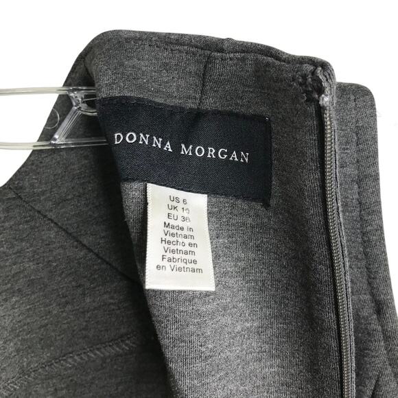 Donna Morgan Dress Womens Size‎ 6 Charcoal Gray Sleeveless Back Zip Classic - Picture 2 of 8